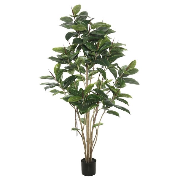 Grandoldgarden 5 ft. Potted Rubber Tree with 132 Leaves - Green GR2675613